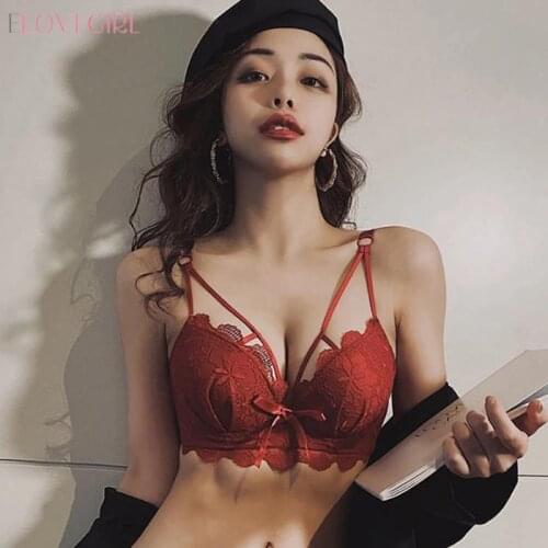 New Sexy Gathered Small Chest No Steel Ring No Trace Lace Bra Push Up Underwear Wireless Bras Solid Color Intimate Lingerie