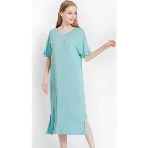 Summer Dress 2021 New Womens Pajamas Soft Comfortable Spandex Round Neck Casual Long Skirt Maternity Dresses for Pregnant Women