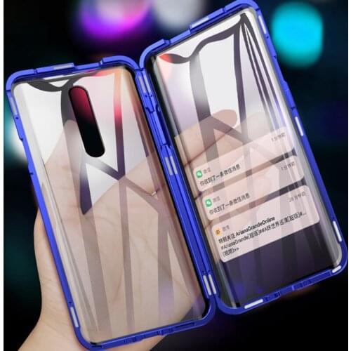 Redmi K20 Magnetic Adsorption Metal Case For Xiaomi Mi 9T Pro Flip Cover Tempered Glass Case Fundas For Xiaomi Redmi K20 Pro