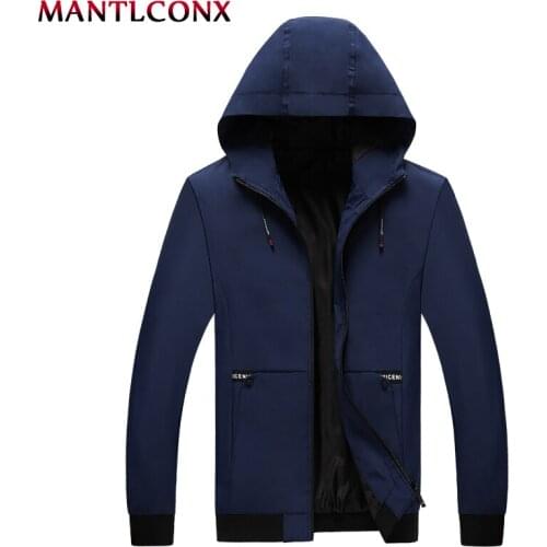 MANTLCONX 2020 Hooded Jacket Men Autumn Casual Zipper Jackets Mens Big Size Overcoat Baseball Mens Thin Jacket Coats Male M-8XL