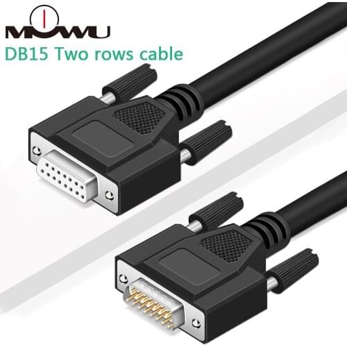 MOWU DB15 Two rows 15Pin 15P DB 15 Male To Male Male To Female Female To Female Serial socket extender extension cable 1.5M-30M