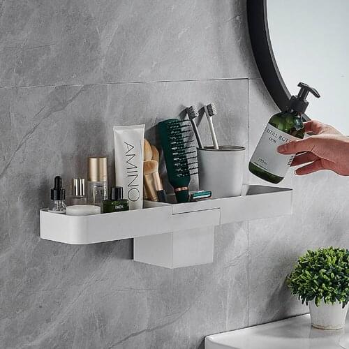Punch-Free Wall-Mounted Bathroom Storage Rack Cosmetic Storage Box Storage Rack Bathroom Storage Supplies Condiment Storage Box