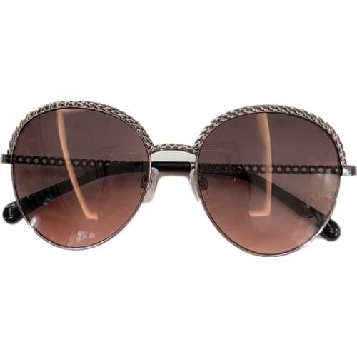 New Brand Designer Unique Chain Sunglasses 2019 Luxury Personality Handsome Elegant Women Men Sunglasses Oculos De Grau With Box