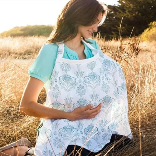 Baby Nursing Cover Mother Breastfeeding Cover Baby Breathable Cotton Gauze Nursing Cloth Feeding Cover Cape Apron 72*102Cm