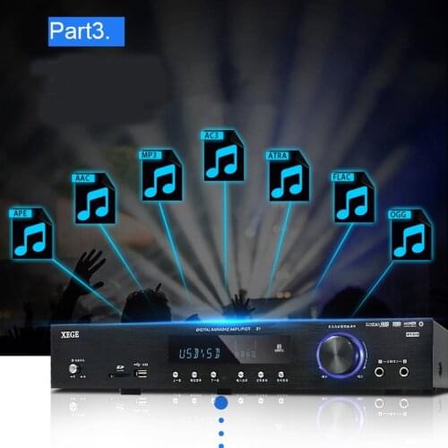 5.1 Channel Home Theater Home High Power Professional Digital Amplifier HIFI 500W/650W 220V AV-408 Bluetooth Amplifier