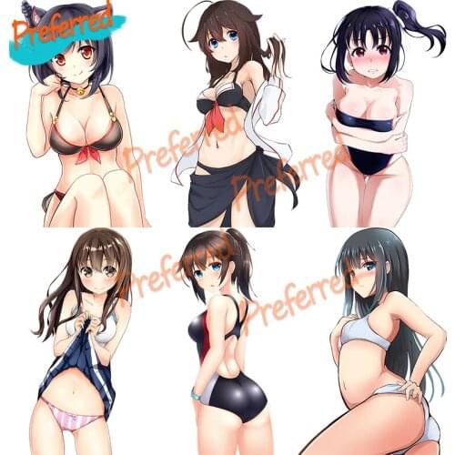 Cute Bikini Girl Anime Decal Motocross Racing Laptop Helmet Trunk Wall Vinyl Car Sticker Die Cutting Waterproof PVC