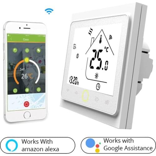 Smart Home WiFi Thermostat Temperature Controller for Water/Electric floor Heating Water/Gas Boiler Works with Alexa Google Home