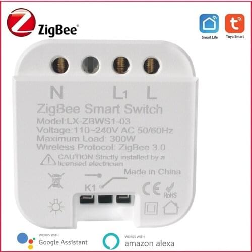 Zigbee 3.0 Smart Mini Switch Home Automation DIY Modules With Button Tuya Smart Life APP Control Supports Alexa Smartthings Wink