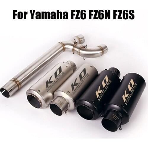 Exhaust System For Yamaha FZ6 FZ6N FZ6S Motorcycle Connect Link Pipe Middle Tube 51mm Escape Muffler Tip Slip On Left Right