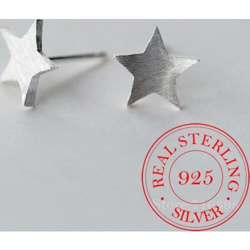 Authentic 925 Sterling Silver Exquisite Star Stud Earrings for Women Gift Hyperbole Fashion Jewelry Bijoux