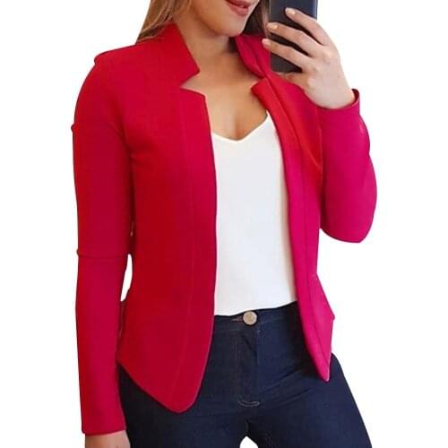 2019 New Women Blazers Thin Long Sleeve Blazer Solid Color Office Lady Suit Coat Autumn Coats DOD886