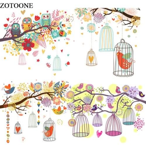 ZOTOONE Cute Owl Birds Stickers Animal Patches for Clothes T-shirt Iron on Transfers Heat Transfer DIY Accessory Appliques G