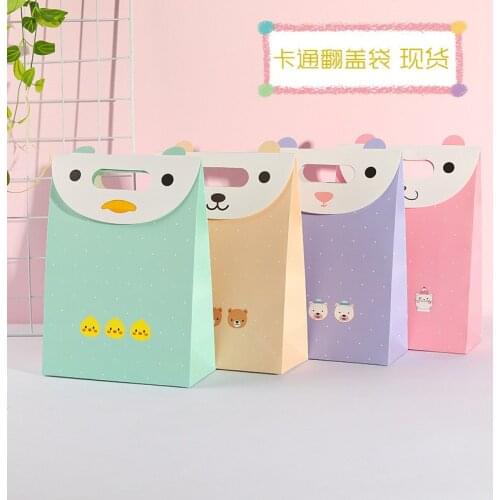 10pcs cartoon animal childrens day gift bag Baby Shower Portable paper bags for gifts Birthday party baby baptism candy box