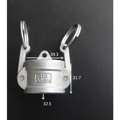 3/4" Socket End Cap Type C Camlock Quick Disconnect Coupling 304 Stianless Cam Groove For Hose Pumps Homebrew