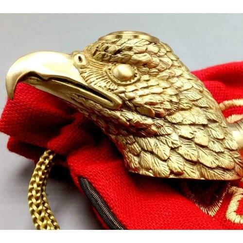 4.7"handmade Pure Copper Eagle Filter Big Pot Mouth Vintage Dry Pipe Statues et Sculptures Desk Decoration Gift