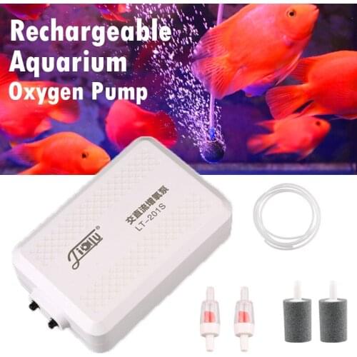 4W Rechargeable Oxygen Air Pump Aquarium Air Compressor 110-240V Super Mute USB Charging Fish Tank Fishing Outdoor Pets Supplies