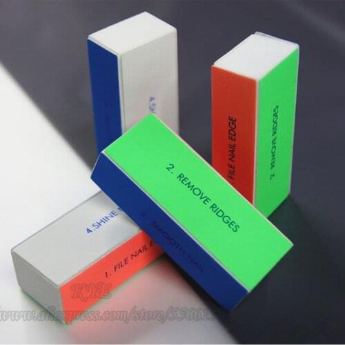5 pcs Nail Files Manicure Tools 4 Way Shiner Polisher Sponge Nail Buffer Sanding Block for Nail Art With Gel Nail Art For Design