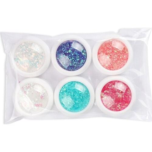 6pcs AB Mermaid Nail Art Sequins Irregular Iridescent Glitter Flakes Nails Accessories Chunky Glitter French Manicure Supplies