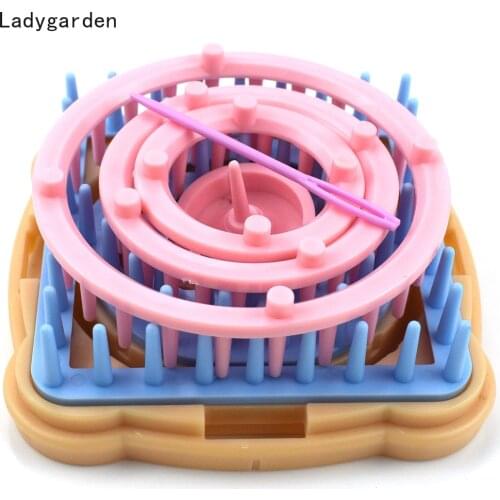 6PCS Knitting Tools Loom Flower Pattern Maker Wool Yarn Needle Knitting Loom Knitting Machine Sewing Tools Crochet Hook Set