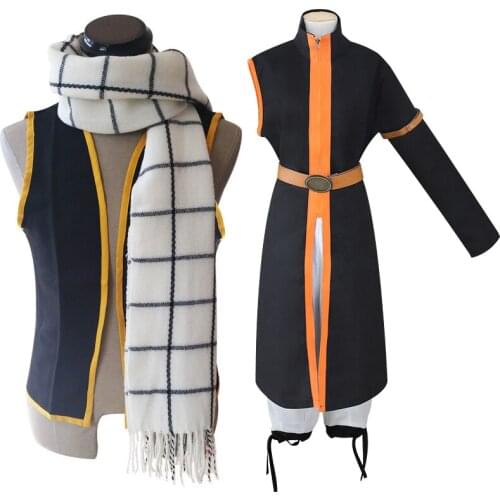 Anime Fairy Tail Cosplay Cloaks Natsu Dragneel Costumes Men Fashion Outfits Uniform for Easter Halloween Party