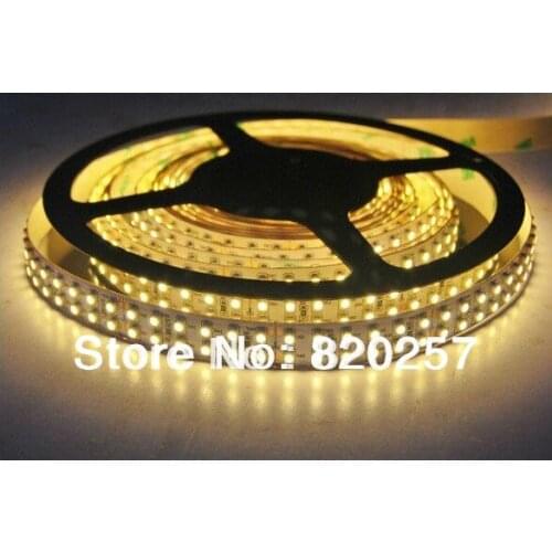 Free Shipping Indoor 5m Reel 24v 3528 SMD 240leds/m 1200leds Warm White 3000K/4000K Led Strip Double Row Superbright