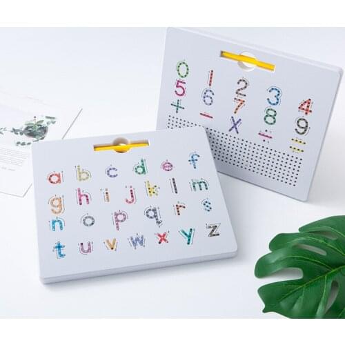 Kid Magnetic Tablet Drawing Board Pad Toy Bead Magnet Stylus Pen 26 Alphabet Numbers Writing Memo Board Learning Educational Toy