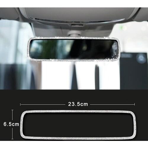 For Mercedes Benz E Class W213 2016-2019 Interior Rearview Rear View Mirror Cover Trim Sticker Artificial Crystal Diamond Decal