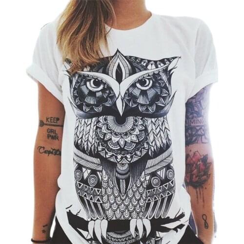 New Harajuku Tshirt Sexy owl Letter Print Short Sleeve Tops & Tees Fashion Casual Couple T Shirt 2021 Plus Size S-4XL