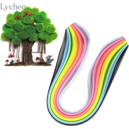 Lychee Life 160pcs 3mm Quilling Paper DIY Tools Rolling Paper Scrapbooking Paper Crafts Assorted Color Origami Handmade