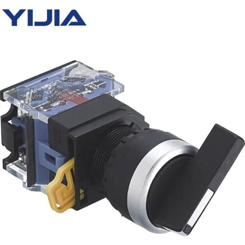 22mm 3 Positions Selector 10A 440V Push Button Switch Maintained Self-Reset With Longer Handle LA38A-20XB