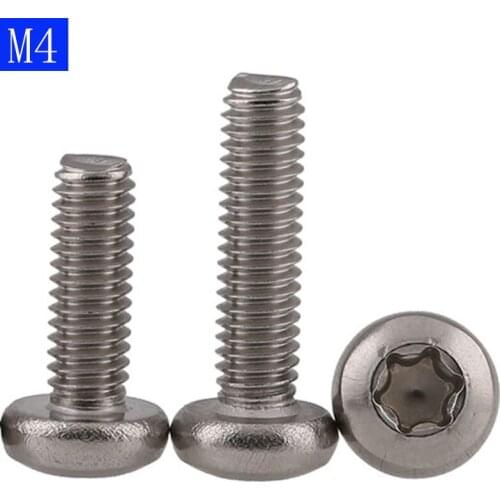 M4 - 0.7 (4mm) Button Head Torx Security Machine Screws A2 304 Stainless Steel bolts