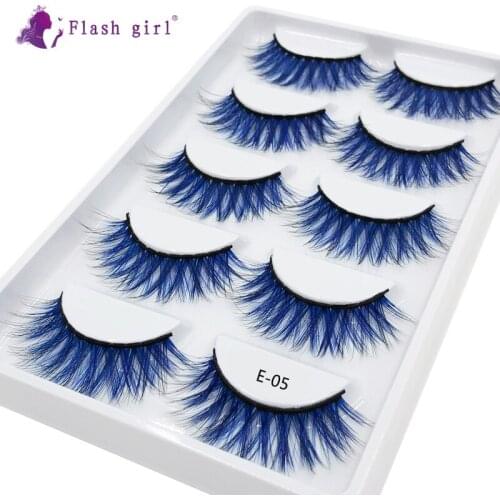 Flash Girl Mink Lashes Natural Handmade Volume Soft Lashes Long Eyelash Extension Real Mink Eyelash for Makeup E-05