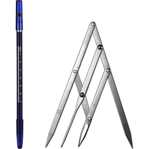 Microblading Tattoo Eyebrow Pencil Makeup Brow Stainless Steel Measurement Ruler with Pointer, Long lasting and Waterproof