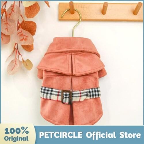 PETCIRCLE Dog Puppy Clothes Pink Suede Trench Coat Pet Cat Fit Small Dog Autumn & Winter Pet Cute Costume Dog Cloth Dog Coat