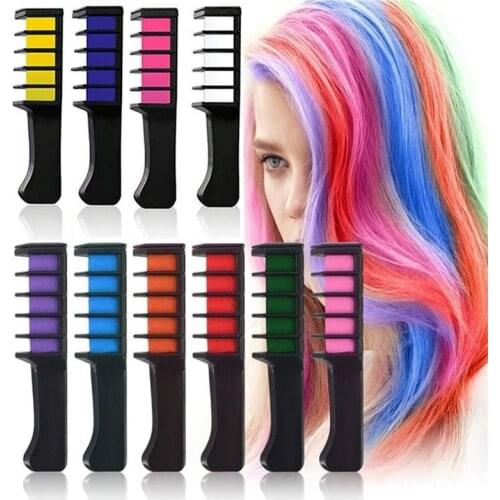 Disposable DIY Hair-Dying Comb 10 Colors Hair Chalk Hair Chalk Color Soft Temporary DYE Hair Pastels Comb Non-toxic Comb Sa V4U0