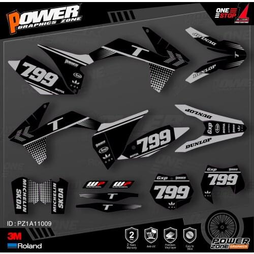 PowerZone Custom Team Graphics Backgrounds Decals 3M Stickers Kit For KTM SX SXF MX 11-12 EXC XCW Enduro 12-13 125 to 500cc 09