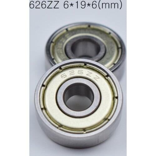 626ZZ 6*19*6mm 10pieces ABEC-5 bearings 10pcs metal Sealed Miniature Bearing free shipping 626 626Z 626ZZ chrome steel bearing