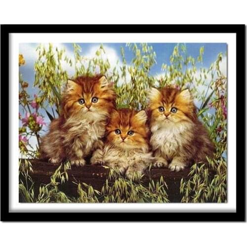 Full Square Diamond 5D DIY Diamond Painting "Three cats" Embroidery Cross Stitch Rhinestone Painting Home Decor Gift