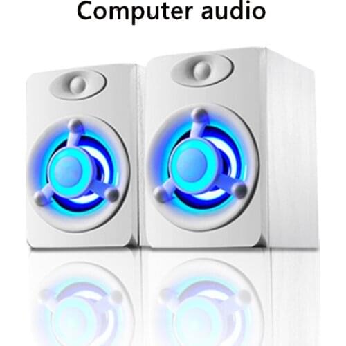 Computer audio 3.5mm audio interface USB mini portable 2.0 mobile phone speaker luminous seven-color breathing light