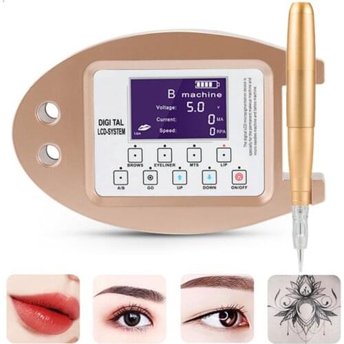 Professional Wireless Permanent Makeup Machine Tattoo Pen Gun For Make Microblading Eyebrows Lip Eyeliner PMU Rotary Machine Kit