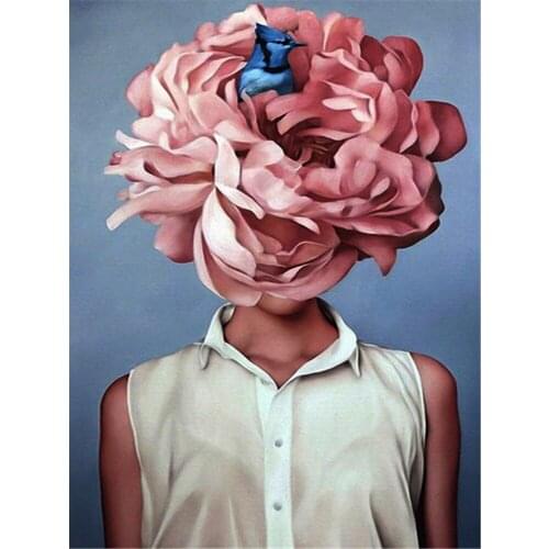 Girl Flower Pre-Printed 11CT Cross-Stitch DIY Embroidery Kit DMC Threads Handicraft Knitting Craft Handmade Jewelry Design