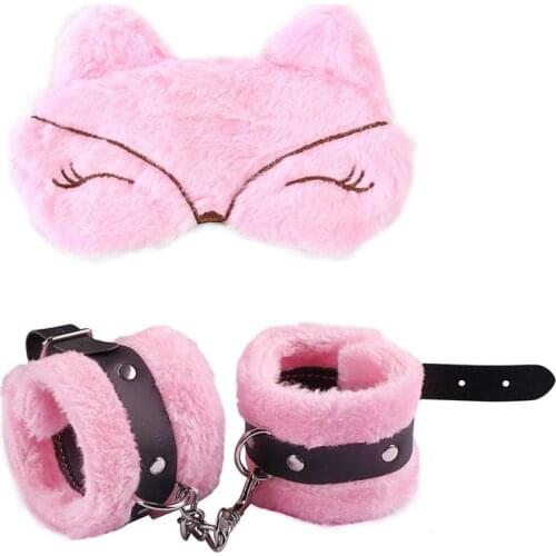 Sexy Blindfold PU Leather Plush Handcuff Bondage Gear Sex Toys Bdsm Kit Sex Shop Adult Games Exotic Accessories Toys for Adults