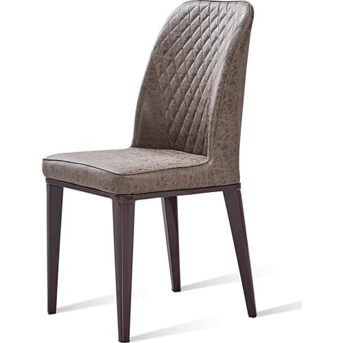 Modern Fashion Home Leather Dining Chair American Imitation Solid Wood Hotel Dining Room Armchair Upholstery Dining Table Chair