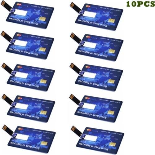 Over 10 pcs Free Customize Logo Individuality Credit Card Usb Flash Drive 128MB 1GB 4GB 8GB 16GB Pendrive Memory Stick U Disk