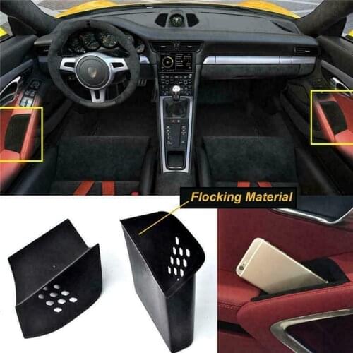 2Pcs Black Door Armrest Organizer Storage Box For-Porsche 911 Boxster Cayman 2013-2019