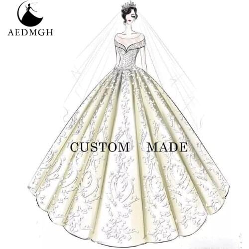Aedmgh Customized Wedding Dresses 2021 C1 Sweetheart Appliques Bridal Gown Vestido De Novia Robe De Marige Plus Size