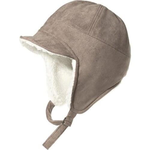 Winter Warm Trapper Hat with Visor Thermal Plush Lined Ski Baseball Earflap Cap X5XA