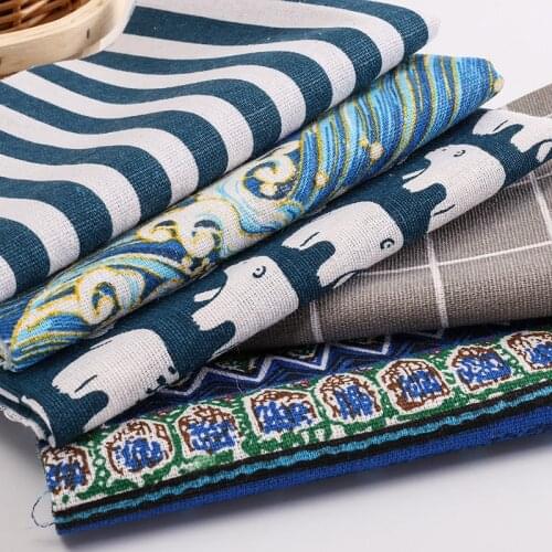 25*25cm/Pcs Linen Cotton Fabric Patchwork Fabric Cartoon Print For Diy And Handwork Accessories TJ1266-1