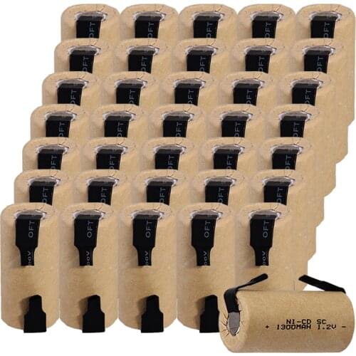 36 pcs SC battery 4.25cm*2.2cm 1300mah 1.2V NICD SUBC batteries for MAKITA for HITACHI for METABO for MAKITA for DEWALT