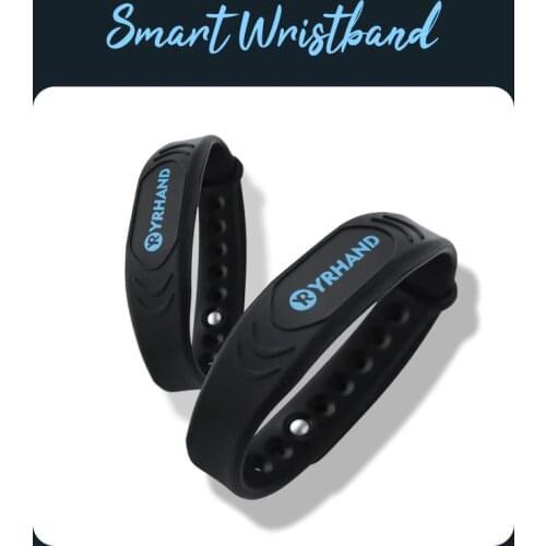 5pcs 13.56Mhz Adjustable Rubber RFID IC Card Black Smart Wristbands Bracelets for rfid door locks